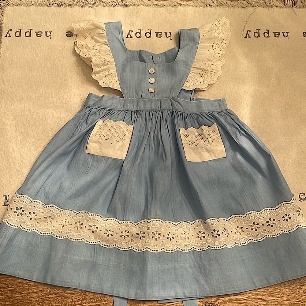 Vintage Child’s  Pinafore/ cotton/ Handmade